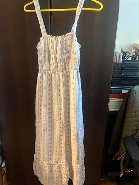 Summer maxi strap dress. Elastic gathered on top. Size M
